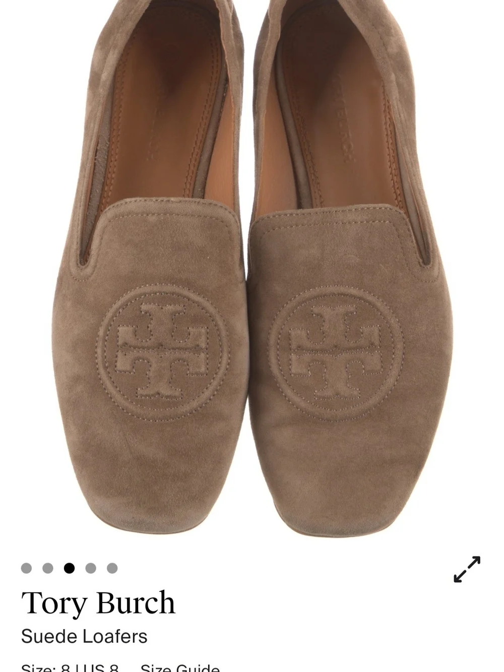 Tory Burch Suede Slip-On Loafers in Taupe